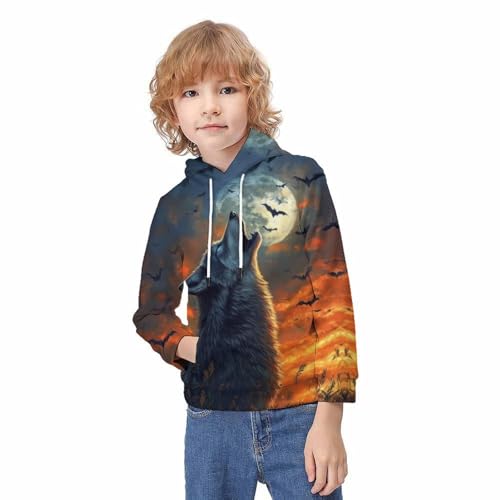 Sweat à capuche loup confortable et résistant pour enfant actif