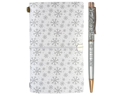 InnoBeta Winter Gifts,Christmas Gift for Women Men, Snowflake Journal Pen
