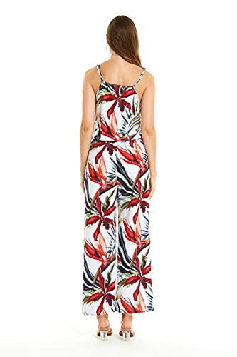 Matchable Couple Hawaiian Luau Shirt or V-Neck Jumpsuit with Pockets in Garden at Dawn3