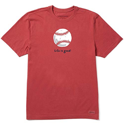 Life Is Good Men's Vintage Crusher Graphic T-Shirt Baseball, Faded Red, Medium #TOP28