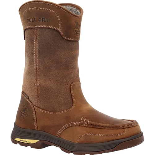 [Georgia Boot] ���[�N�u�[�c Georgia Boot Athens Superlyte Alloy Toe Waterproof Wellington Pull-on �����Y �u���E�� 9.5 Wide