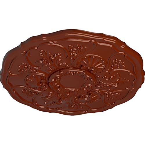 Image of Ekena Millwork CM22CNFIF 22 OD x 1 1 /2 P Cornelia Ceiling Medallion (fits Canopies up to 4 inch), Hand-Painted, Firebrick