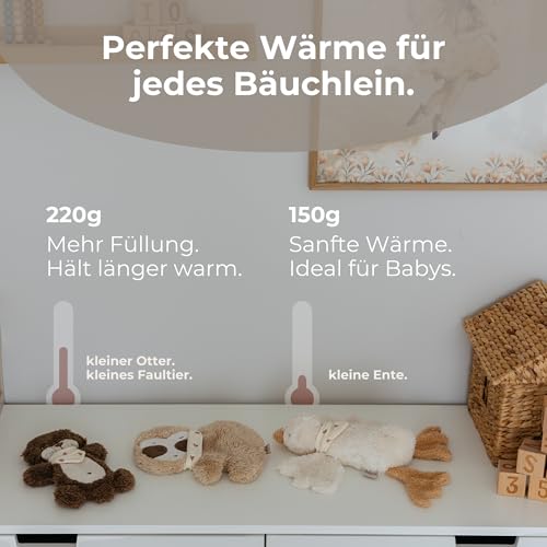 BJORKI Wärmekissen Baby & Kinder - Kuscheltier Wärmekissen mit Leinsamen Füllung für die Mikrowelle - Perfekt als Schlummer Kuscheltier und beruhigendes Kuschelkissen für Wärme & Wohlbefinden