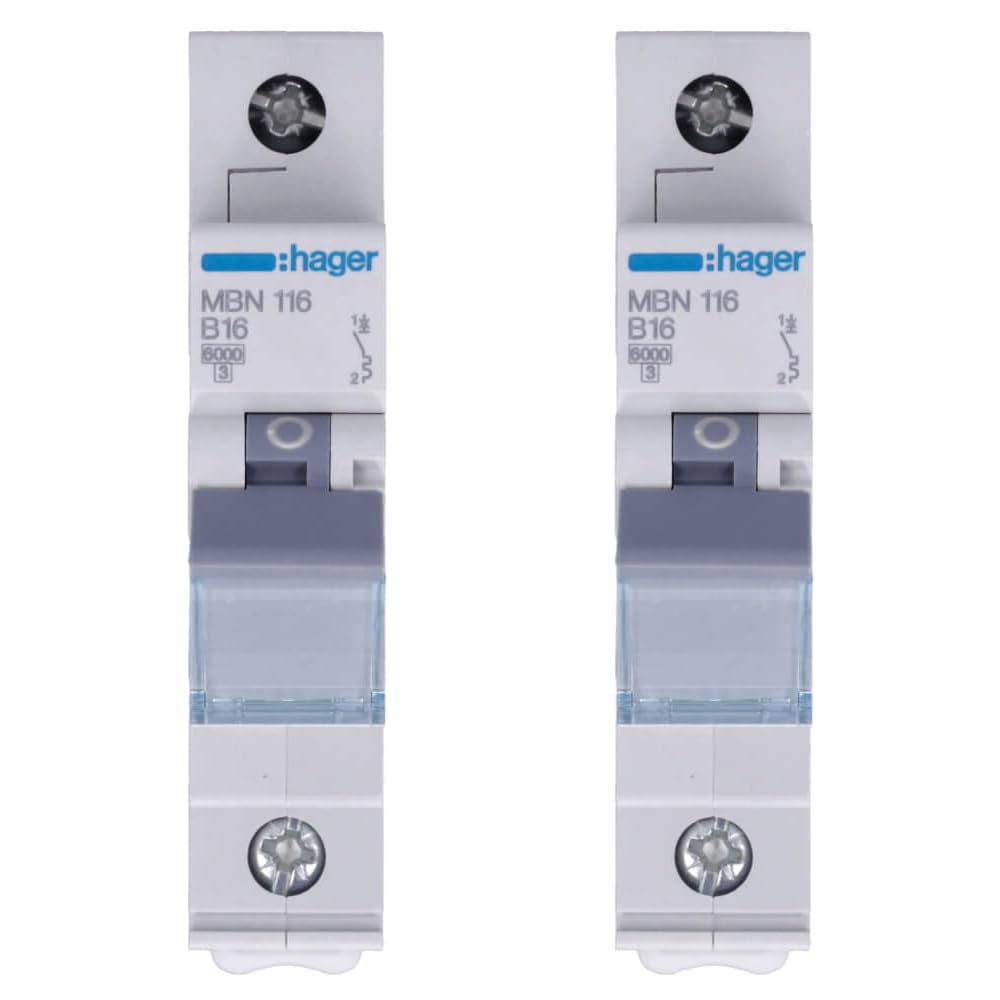 Hager 2x Leitungsschutzschalter MBN116 1-polig 16A LS-Schalter B-Char. – Ansicht 2