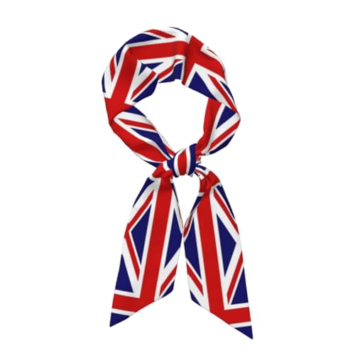 UK Flag Printed silk scarf for women, a versatile accessory for autumn and winter coats