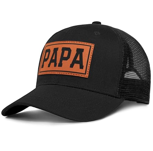 Image of Fathers Day Dad Papa Gifts from Daughter Son Wife, Unique Men's Hat for Dad Grandpa Husband, Leather Pattern Baseball Cap