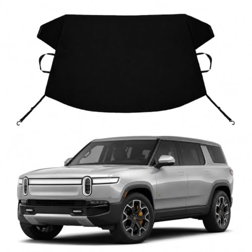 Image of R1S R1T Custom Windshield Cover for Ice and Snow Ri-vi-an R1S R1T Heavy Duty 600D Oxford Fabric Windshield Protector Fit Waterproof Frost Snow Cover Winter Car Accessories