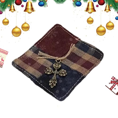 ポケット経典キルト、ポケット祈りキルト | 祝福の装飾祈りのキルト,経典キルトポケットチャーム、小さな神聖な装飾、感情的なサポートの象徴詩のキルト