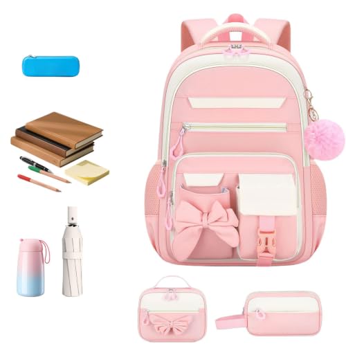Mochila escolar de gran capacidad impermeable con múltiples compartimentos 7