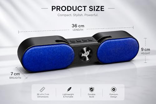 Image of Prime Beat 80W Bluetooth Speaker with Mobile Stand, TWS Pairing, Bluetooth 5.3, 1500mAh Battery, Loud Bass & Clear Sound, USB /TF /FM Support - Wireless Speaker for TV, Laptop, Tablet & Mobile (Blue)