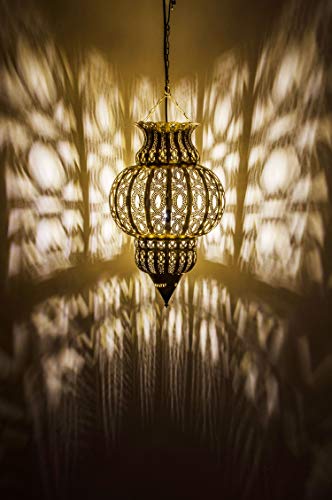 Orientalische Lampe Pendelleuchte Gold Isfahan 50cm E27 Lampenfassung | Marokkanische Design Hängeleuchte Leuchte aus… – Bild 5