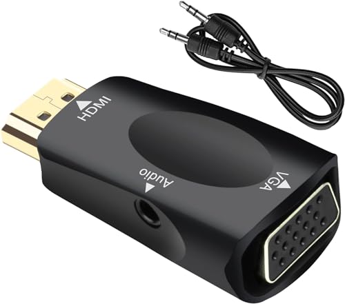 Multibao HDMI to VGA Adapter Converter with 3.5mm Audio Jack Cable Male to Female Connect