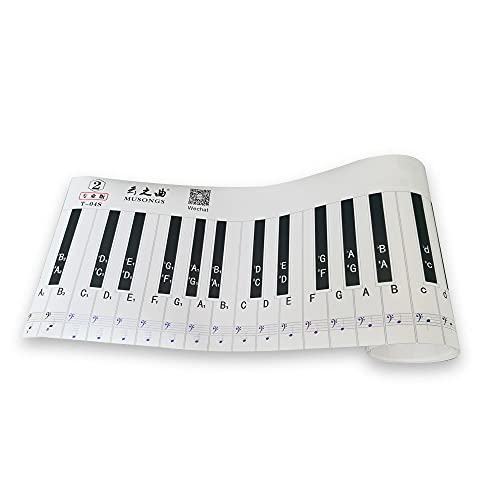 Btuty Professional Version 88 Key Keyboard Piano Finger Simulation Practice Guide Teaching Aid Note Chart for Beginner Student