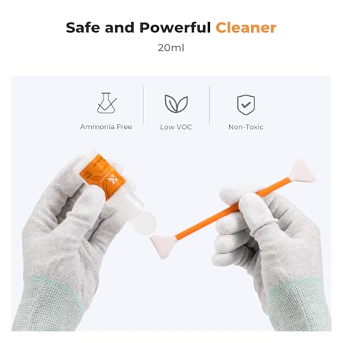 K&F Concept Full Frame Sensor Cleaning Kit, Mirrorless Camera Cleaner Kit - 20ml Sensor Cleaner, 10 X 24mm Double-Tipped Full Frame Sensor Cleaning Swabs & Gloves by K&F CONCEPT - Image 6