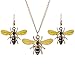 Produktbild Vektenxi Nette Mädchen Frauen Partei Schmuck Set Biene Anhänger Haken Ohrringe Kette Halskette Golden Durable und Nützlich