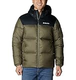 Columbia Chaqueta con capucha Puffect para hombre, color verde piedra/negro, talla M