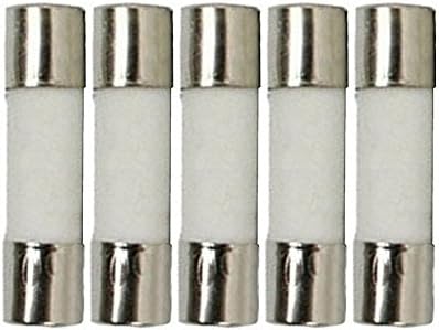15A 5x20mm T15A Slow-Blow Ceramic Fuse, 250V, 5 Qty, Marked, Replacement