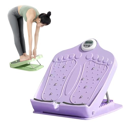 ストレッチボード アキレス腱伸ばし器具 バランスボード ふくらはぎ ストレッチボード 傾斜板 タイマー付き 足ツボマッサージとふくらはぎのストレッチに 筋肉を伸ばし 美脚を作る (パープル)
