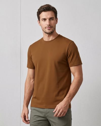Image of NOBERO 100% Cotton T Shirts for Men Stylish | Regular Fit | Solid T Shirts for Men 180 GSM Combed Cotton | Round Neck Half Sleeve