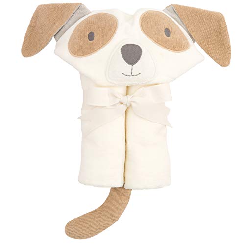 Elegant Baby Top Selling Bath Gift - Cotton Hooded Towel Wrap, White Soft Puppy