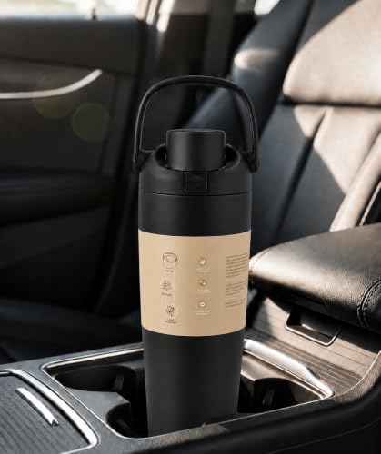 Image of HomeCloud 1200ML Stainless Steel Water Bottle - Double-Wall Vacuum Insulated, Leakproof Straw Lid, BPA-Free Reusable Travel Flask with Two-Way Spout for Gym, Office & Outdoor Use (B Black)