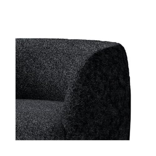 Sillón Curvo Negro de Tela Bouclé miniatura 5