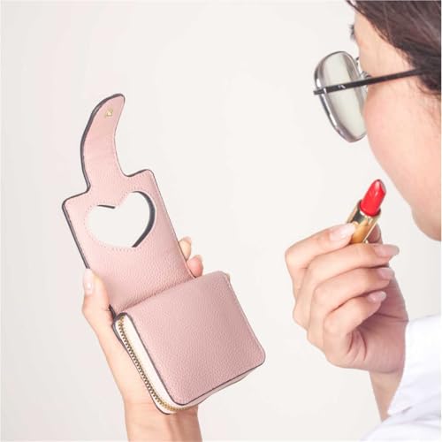 Solid Color Wallet Stylish And Simple With Makeup Mirror And Multiple Card Slots Coin Purse(Lightbrown)3