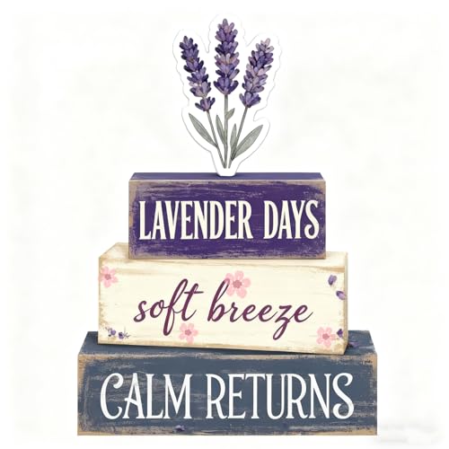 Spring Decoration Wooden Tiered Tray Decor – Rustic Lavender Days