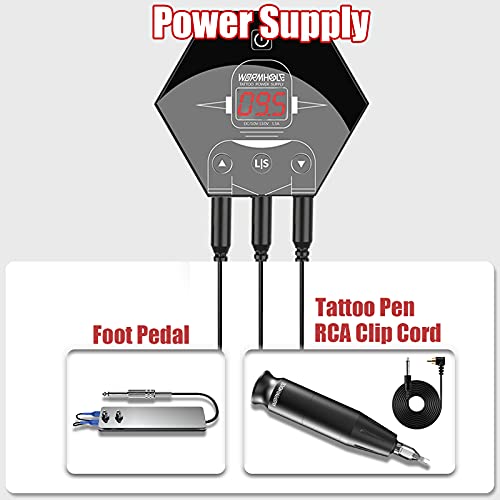 Wormhole Tattoo Pen Kit - Rotary Tattoo Machine Pen For Beginners 20Pcs Tattoo Cartridges Needles Tattoo Ink Professional Complete Tattoo Kit Tk011 #TOP2