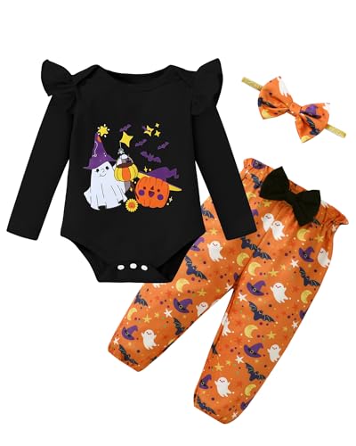 Baby Girl Clothes Newborn Infant Cotton Ruffle Romper+ Floral Pants + Headband Sets Fall Winter Outfits