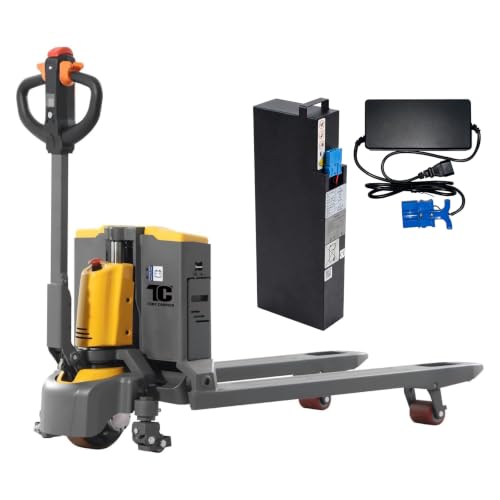 Tory Carrier Full Electric Pallet Jack, Powered Pallet Truck, 3300 lbs Capacity, 48 x 27 Forks, Li-on Battery Walkie Pallet Lift for Material Handling