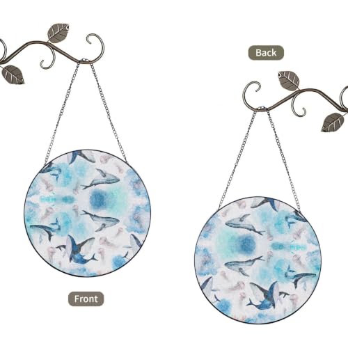 Atrapasueños de cristal de ballenas y medusas, adorno colgante para regalo de mujer 3
