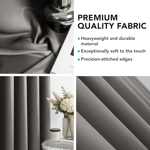 Image of Deconovo Thermal Curtains Bedroom Blackout Curtains 42 inchx 63 inch Grey 2 Panels