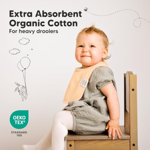 Image of KeaBabies 8-Pack Organic Baby Bibs for Drooling and Teething (Dew) | Soft Cotton Bibs for Baby Girl, Boy, Extra Absorbent, Easy to Clean & Put On, Toddler, Newborn, Infant 0-24 Months