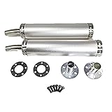 2 ストローク 2st チャンバー マフラー サイレンサー シルバー ブラック ブルー レッド パープル 各種 DIO JOG NSR TZR RZ RGV 等 汎用 (シルバー 2本)