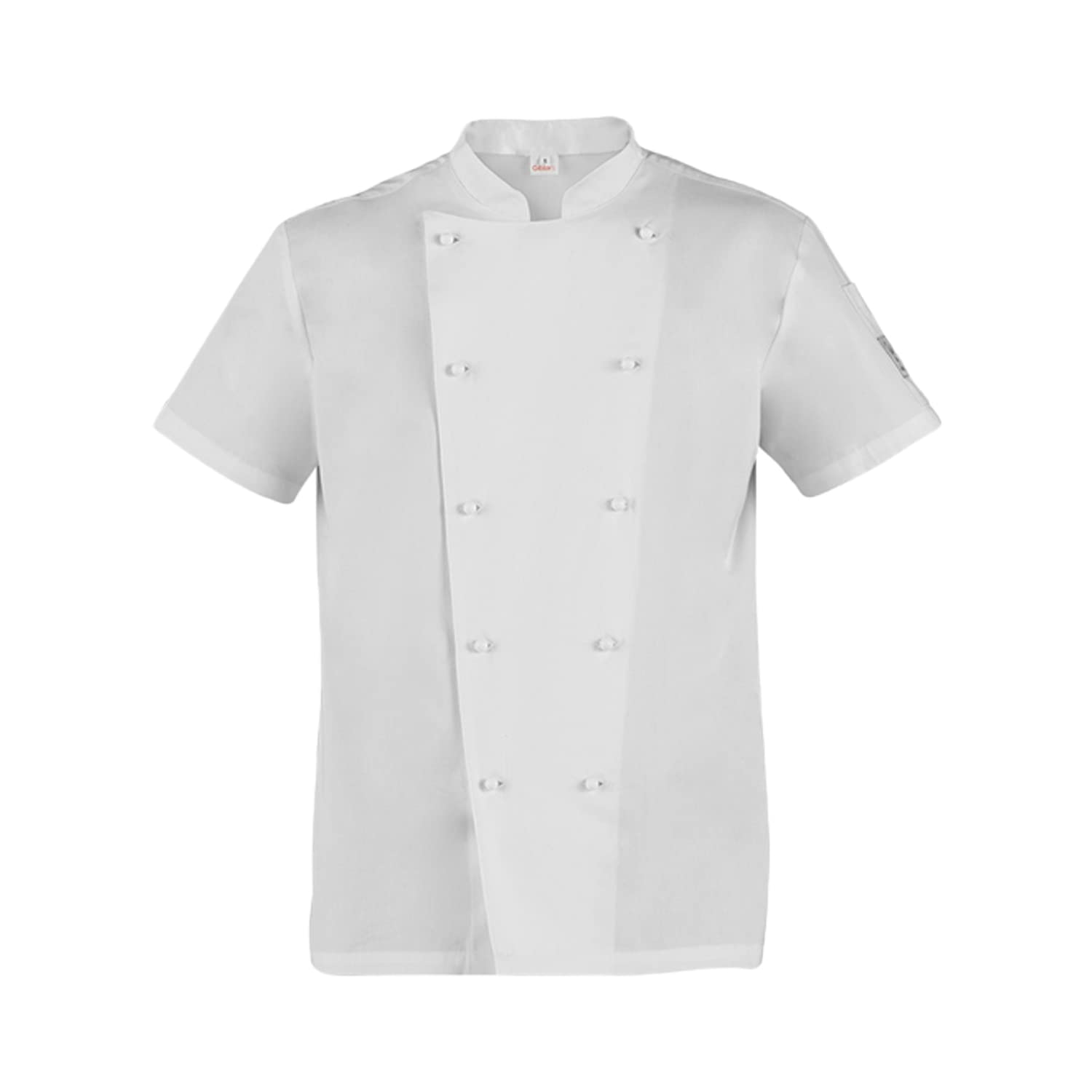 Giacca da Cuoco Bianca a Mezza Manica / 100% Cotone/Marca Italiana/Ideale per cuochi e pizzaioli, Tessuto Leggero e Fresco, Bottoni Estraibili antipanico (S)