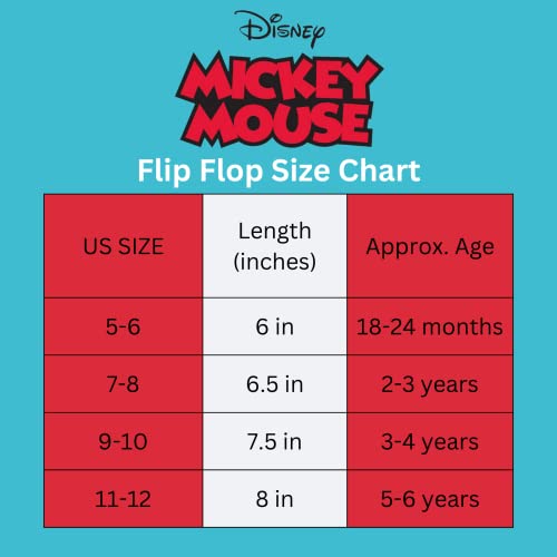 Disney Boys Character Flip Flops Sandals Kids Water Shoes - Mickey Mouse Thong Beach Slides Summer Slip On Quick Dry (Size 11-12 Little Kid) #TOP4