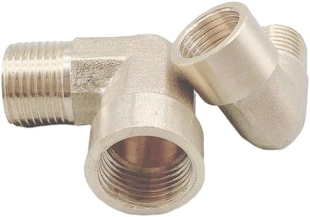 Pipe connector, Female X Male Thread 90 Deg Brass Elbow Pipe Fitting Connector, for Home Garden Copper Adapter Accessories(1/4")