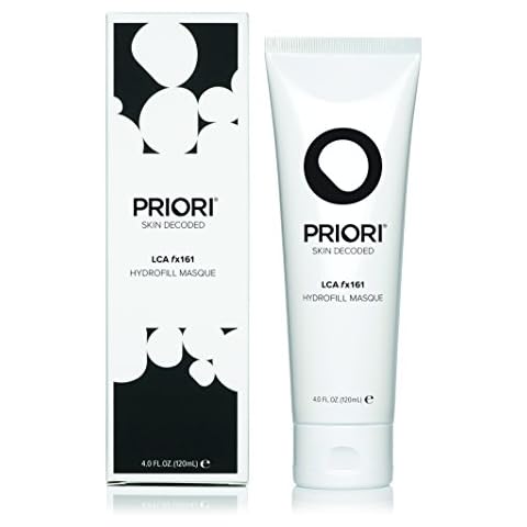 PRIORI Skincare Hydrofill Face Mask for Intense Hydration, AHA Lactic Acid, Caffeine, Vitamin C, E, A, Fragrance Free Skincare Treatment Dermatologist Tested, Overnight Sleeping Facial 4 fl oz Cover