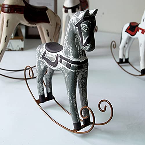 Cheval à bascule en bois rétro rétro : un objet d'art artisanal pour bureau - 6