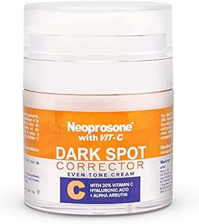 Neoprosone 20% Vitamin C Dark Spot Corrector Cream - 1 Fl oz / 30ml - Skin Brightening Gel Cream for Dark Spots, Hyperpigmentation, Sun Spot, with Hyaluronic Acid, Vitamin E