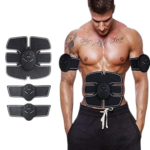 Wireless Abdominal Muscle Exerciser Training Device with Body Massager Fitness Toning Pad Portable Muscle Trainer for Waist Arms and Abs Black-image-13