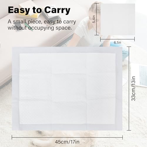 Image of Basics Dog and Puppy Pee Pads with 4-Layer Leak-Proof and Quick-Dry Design for Potty Training, 13 inch x 17 inch Ultra Absorbent Disposable Changing Pads for Small Pets -White(25 Count)
