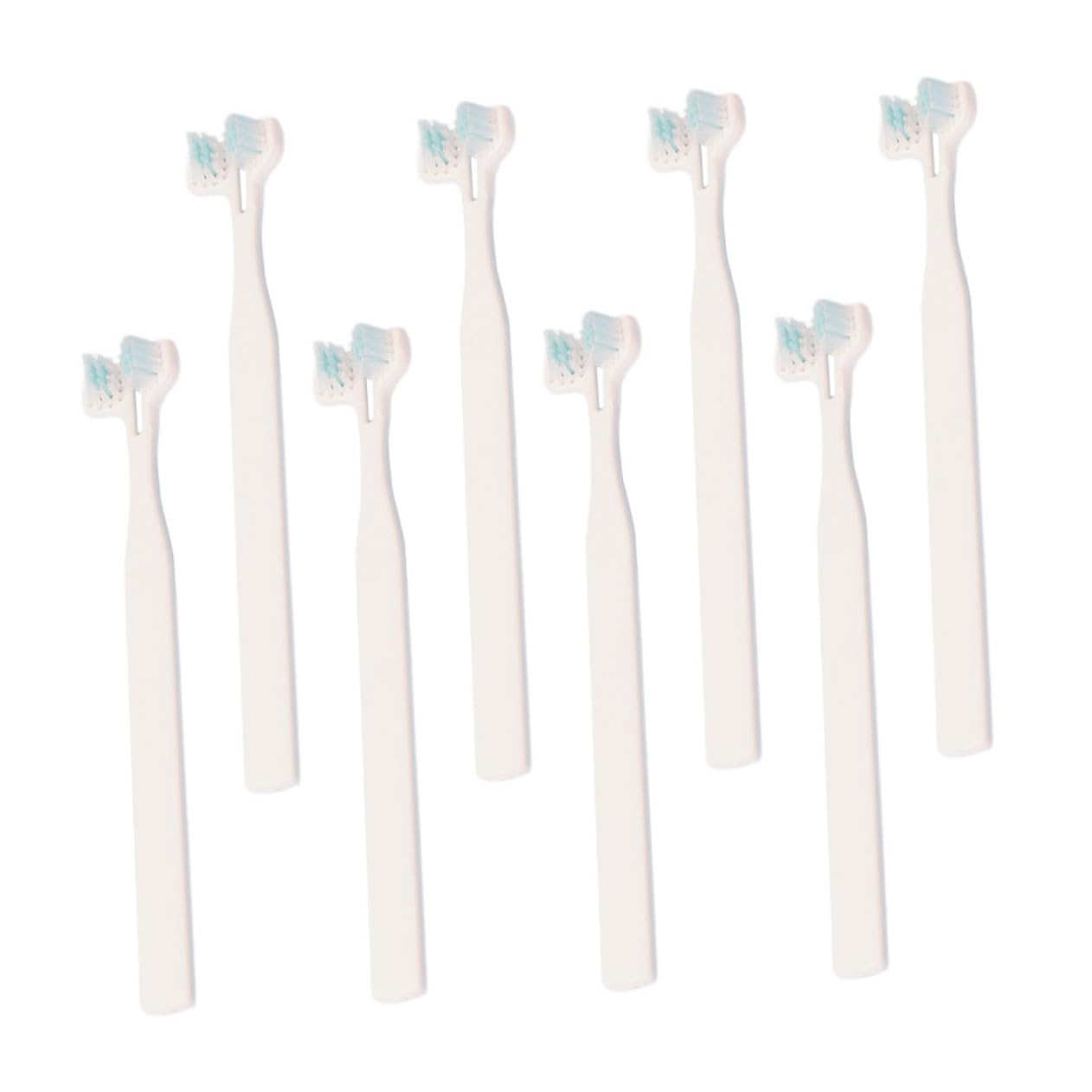 VICASKY 8Pcs Pet Toothbrush with Double Head Design Convenient Dog and Cat Toothbrushes for Oral Care Ergonomic Long Handle for Easy Use