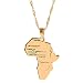 BR Gold Jewelry 18k Gold Plated Filled Women Girl Africa Map Pendant Necklace