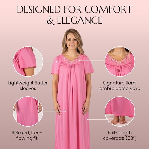 Image of Shadowline Women's Petals 53 Inch Short Flutter Sleeve Long Gown