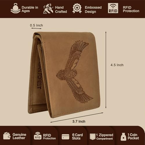 URBAN FOREST Zeus Vintage Cognac Leather Wallet for Men