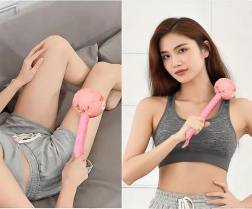 Traditional Moxa Stick Massager - Handheld Mugwort Massage Hammer for Pain Relief, Muscle Relaxation, Acupressure - Ergonomic Grip with US Design Patent (Blue, Pink) - Image 4