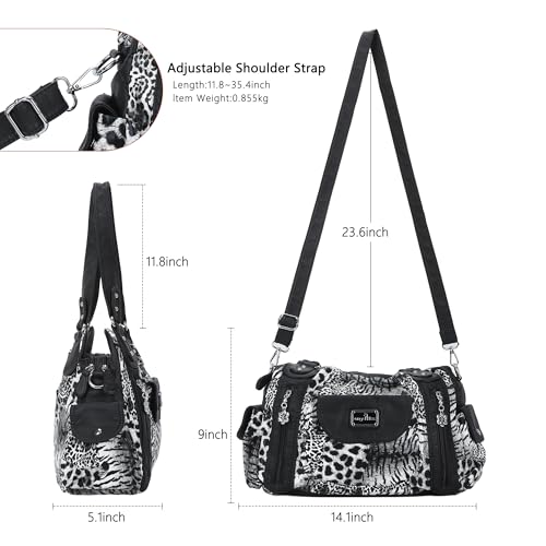Image of Angel Kiss Purses for Women, Large Shoulder Bag Hobo Tote Purse Mutipocket Faux Leather Satchel Hobo Purse
