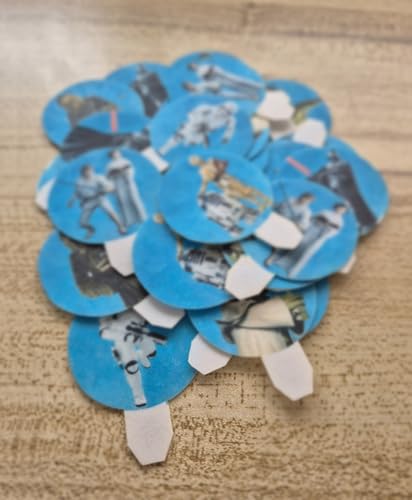 Anglesit Pre-Cut Cosmic 1A Edible Stand up Wafer Paper Cupcake Toppers Cake Decorations Galaxy Wars Birthday Party (12)